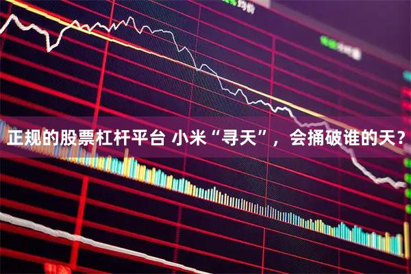 正规的股票杠杆平台 小米“寻天”，会捅破谁的天？